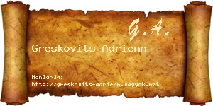 Greskovits Adrienn névjegykártya